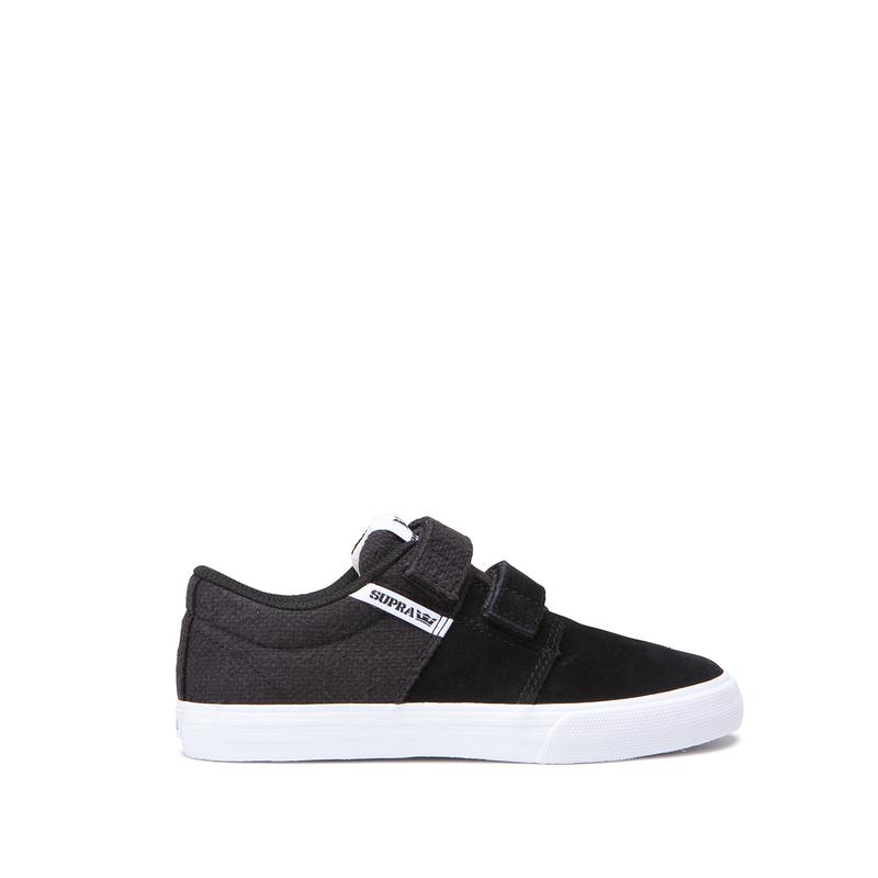 Zapatillas Bajas Supra Argentina Niños - STACKS II VULC VELCRO Negras / Gris (HUBVP-2391)